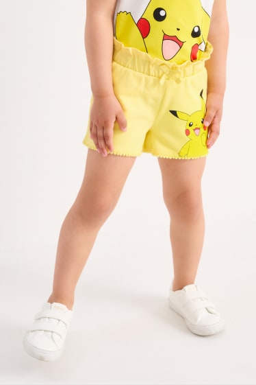 Nen/a - Pokémon - pantalons curts de xandall - groc