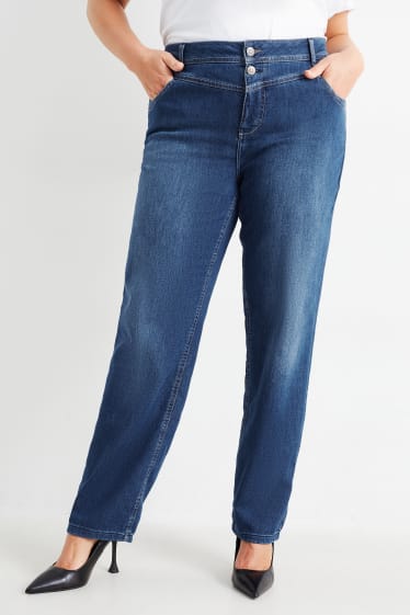 Damen - Slim Jeans - Mid Waist - jeansblau