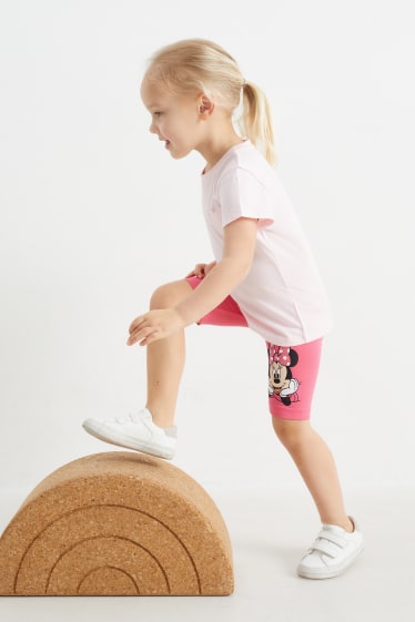 Dětské - Multipack 3 ks - Minnie Mouse - elastické šortky - bílá/růžová