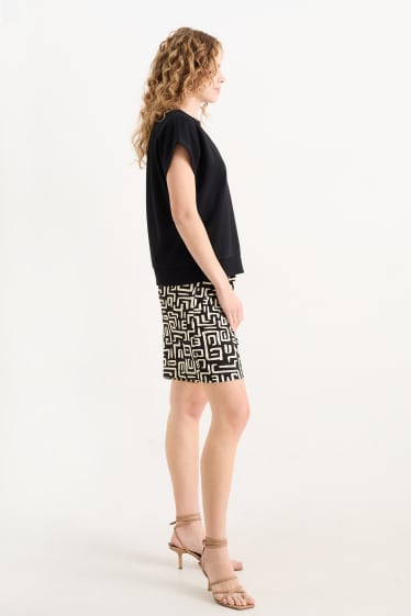 Mujer - Shorts - high waist - estampado - negro