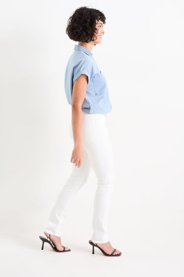 Dames - Slim jeans - mid waist - shaping jeans - Flex - LYCRA® - crème wit