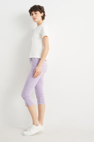 Women - Capri jeans - mid-rise waist - light violet