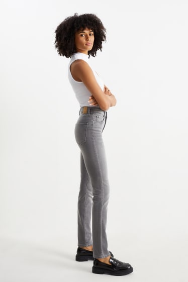 Dámské - Slim jeans - high waist - LYCRA® - džíny - světle šedé