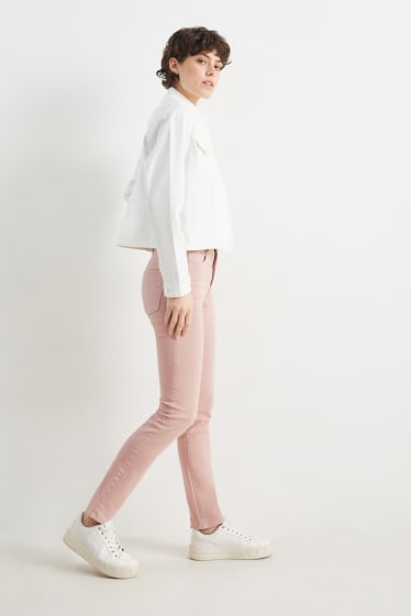 Damen - Slim Jeans - High Waist - rosa