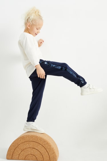 Bambini - Pantaloni sportivi - effetto brillante - blu scuro