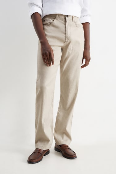 Men - Trousers - regular fit - linen blend - light beige