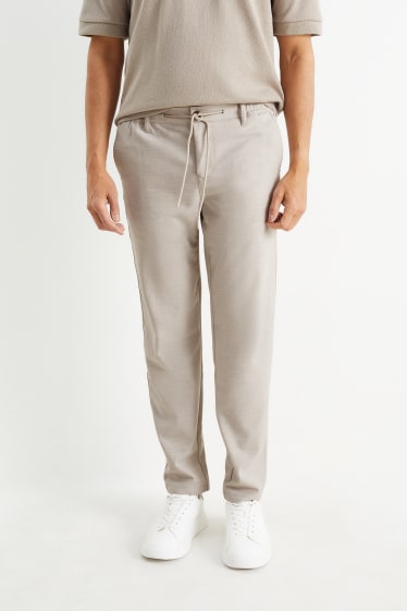 Heren - Chino - tapered fit - licht beige