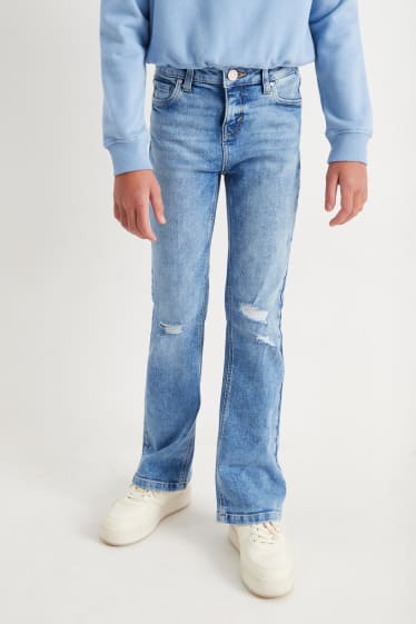 Kinderen: meisjes - Kick flared jeans - LYCRA® - jeanslichtblauw