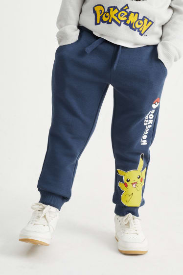 Enfants garçons - Lot de 3 - Pokémon - pantalon de jogging - bleu foncé