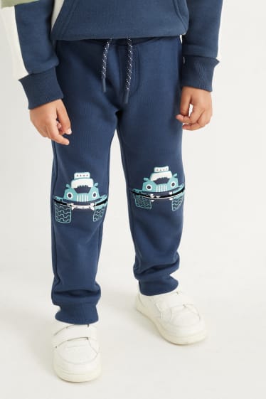 Enfants - Lot de 2 - monstres et camions - pantalon de jogging - bleu foncé