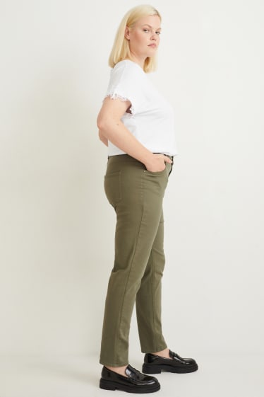 Dames - Broek - high waist - slim fit - LYCRA® - groen