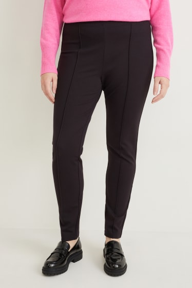 Donna - Pantaloni - vita media - slim fit - nero