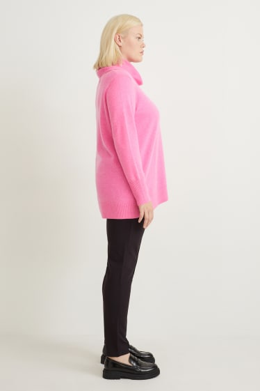 Donna - Pantaloni - vita media - slim fit - nero
