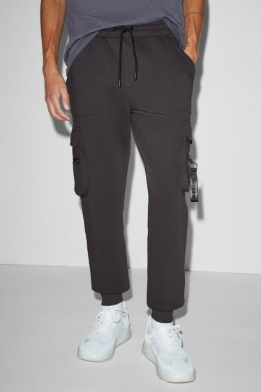 Uomo - Pantaloni sportivi cargo - grigio scuro