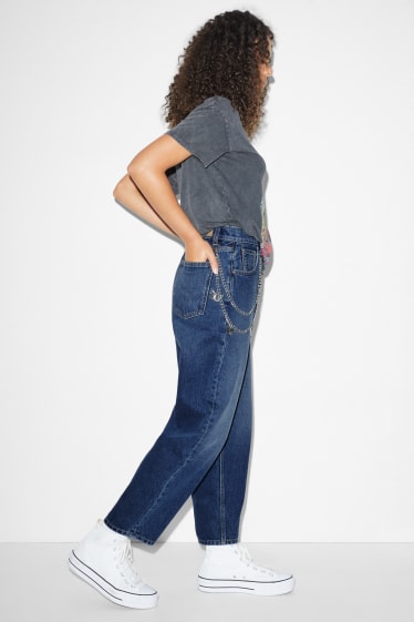 Damen - Balloon Jeans - High Waist - helljeansblau