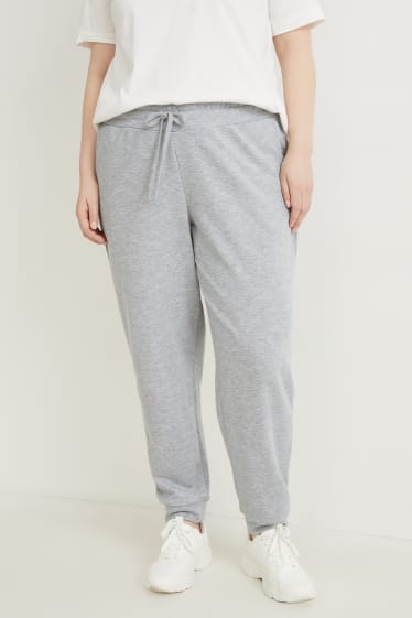 Femei - Pantaloni de trening - gri deschis melanj
