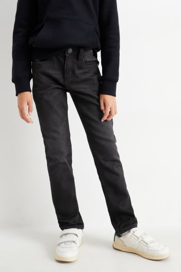 Kinder Buben - Slim Jeans - Thermojeans - Jog Denim - dunkeljeansgrau