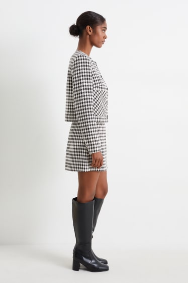 Dames - Minirok - geruit - zwart / wit
