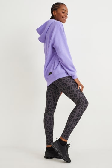 Damen - Leggings - gemustert - grau / schwarz