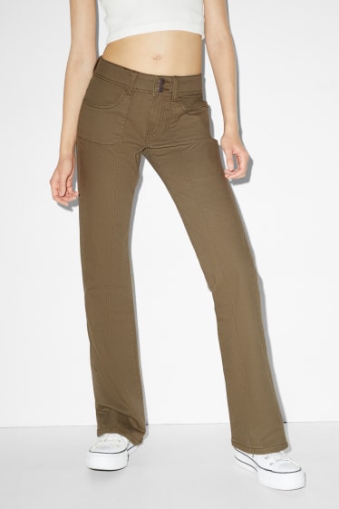 Dona - Pantalons - low waist - bootcut fit - caqui