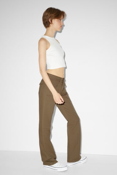 Dona - Pantalons - low waist - bootcut fit - caqui