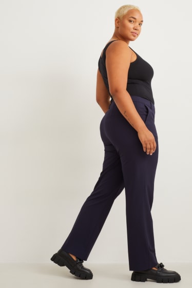 Donna - Pantaloni - vita media - straight fit - blu scuro