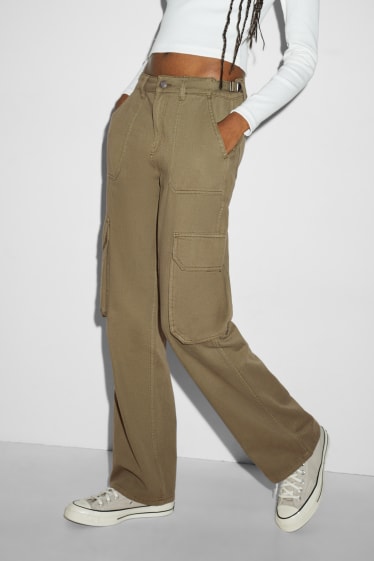 Damen - Cargohose - khaki