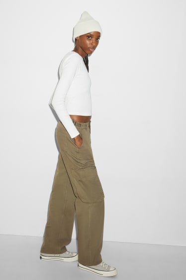 Damen - Cargohose - khaki