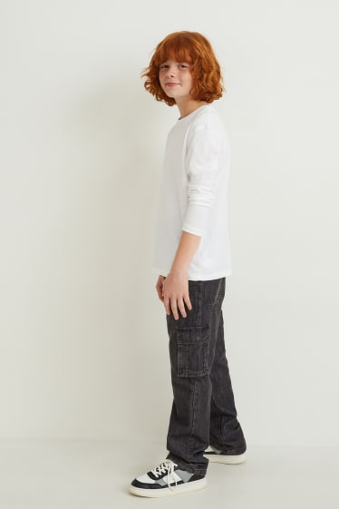 Niños: niños - Loose fit jeans - vaqueros - gris oscuro