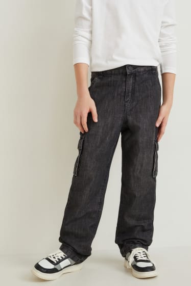 Niños: niños - Loose fit jeans - vaqueros - gris oscuro