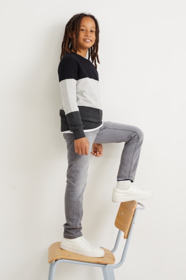 Enfants garçons - Slim jean - jean doublé - jean gris clair