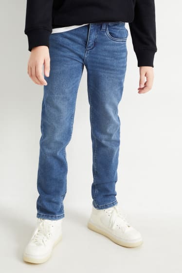 Kinder Buben - Slim Jeans - Thermojeans - Jog Denim - jeansblau