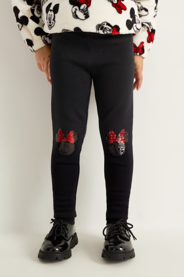 Kinderen: meisjes - Minnie Mouse - thermolegging - zwart