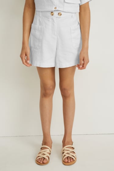Nen/a - Pantalons curts - mescla de lli - blanc trencat