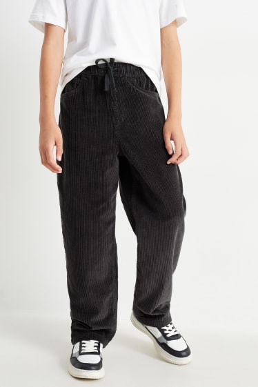 Kinder Buben - Cordhose - schwarz