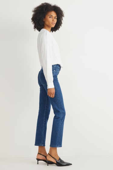 Dames - Straight jeans - high waist - jeansblauw