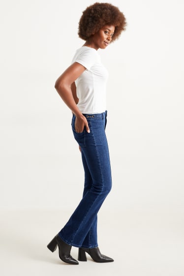 Dames - Bootcut jeans - high waist - jeansblauw