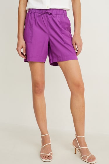 Dona - Pantalons curts - high waist - violeta