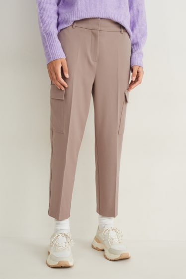 Damen - Cargohose - taupe