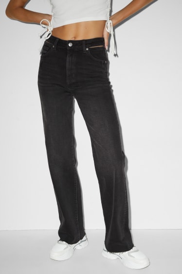 Femmes - CLOCKHOUSE - loose fit jean - high waist - jean gris foncé