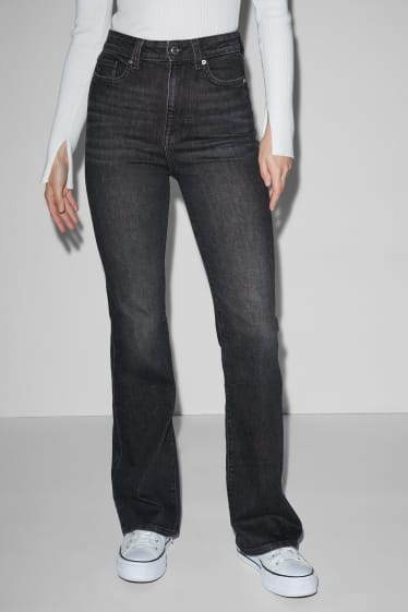Damen - CLOCKHOUSE - Flared Jeans - High Waist - LYCRA® - schwarz