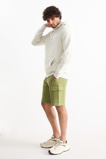 Mężczyźni - Szorty dresowe w stylu bojówek - zielony