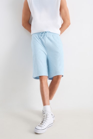 Hombre - Shorts deportivos de rizo - azul claro