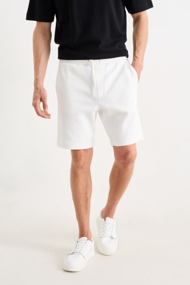 Hommes - Shorts en molleton - blanc crème