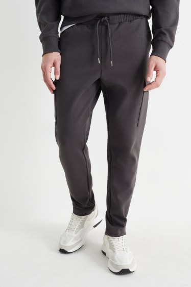 Hommes - Pantalon de jogging cargo - gris foncé