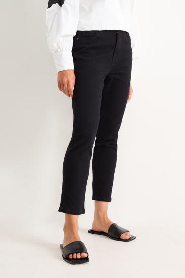 Damen - Slim Jeans - High Waist - schwarz