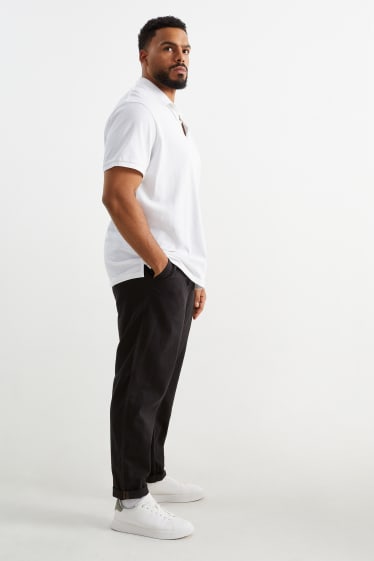 Herren - Chino - Tapered Fit - Leinen-Mix - schwarz