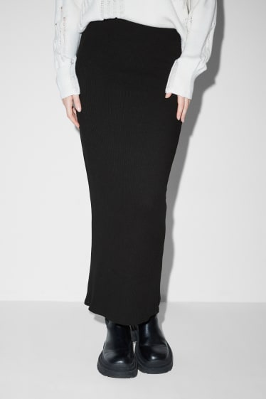 Donna - Gonna in maglia - nero