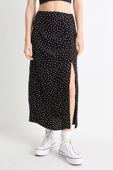 Dames - Rok - met stippen - zwart