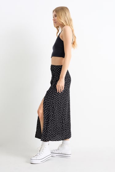 Dames - Rok - met stippen - zwart